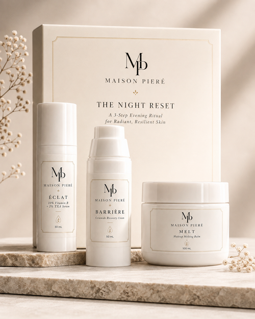 MAISON PIERÉ The Night Reset skincare ritual lifestyle image